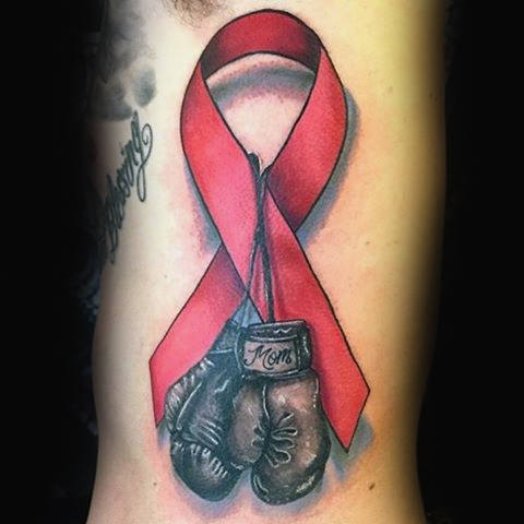 Schleife tattoo gegen den Krebs 85